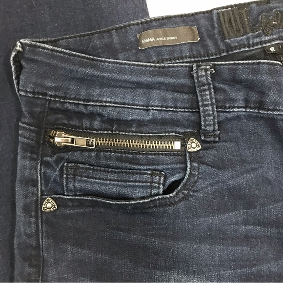 Kut from the Kloth Dark Blue Emma Zip Ankle Skinny Jeans - Picture 6 of 14